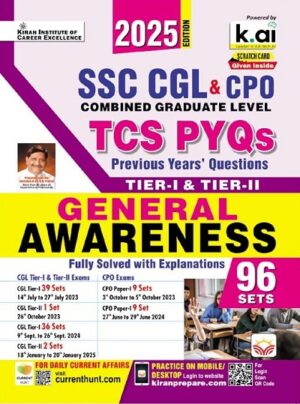 SSC CGL and CPO Tier 1 and Tier 2 General Awareness TCS PYQs 96 Sets 2025 Edition (English Medium) (5397)