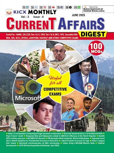 KICX Monthly Current Affairs Digest June 2025 (English Medium) (5404)