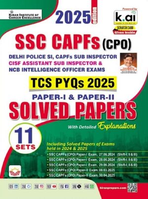 SSC CAPFs CPO TCS PYQs 2025 Paper 1 and Paper 2 Solved Papers Total 11 PYQs Sets 2025 Edition (English Medium)(5477)