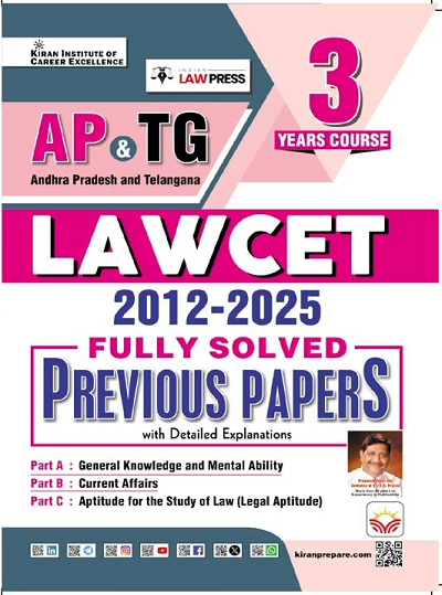 AP & TG LAWCET Previous Year Solved Papers  2012 - 2025 Three Years Course (English Medium) (5875)