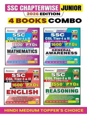 SSC Chapterwise PYQs Junior 4 Books Combo for SSC CGL & CPO Exam Only Eduquity Pattern Ready 2026 Edition (English Medium ) (K030)
