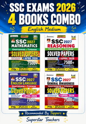 SSC Maths + Reasoning +General Awareness + English Chapterwise Typewise PYQs Eduquity Pattern Ready with Smart Solutions PYQs + SSC All Time Hit & Test Yourself (English Medium) ( 4 Books COMBO ) (K034)