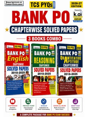 Bank PO Quantitative Aptitude +Reasoning + English  3 Book COMBO Chapterwise Solved Papers TCS PYQs Objective Questions 2026 Edition Ai Enabled (English Medium) (041)