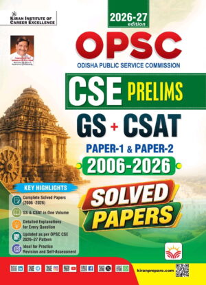 OPSC CSE Prelims General Studies GS and CSAT Exam Till Date 2006 PYQs 2026 – 27 Edition for Odisha PSC (English Medium) (6182)