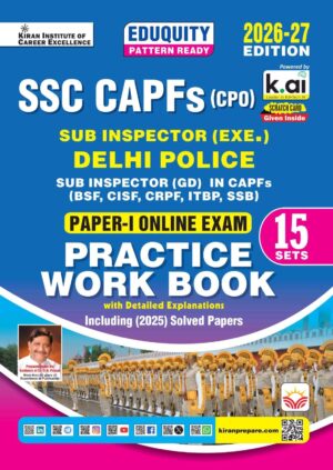 SSC CAPF CPO Paper 1 Online Exam Practice Work Book Eduquity Pattern Ready 2026-27 Edition (English Medium) (6188)